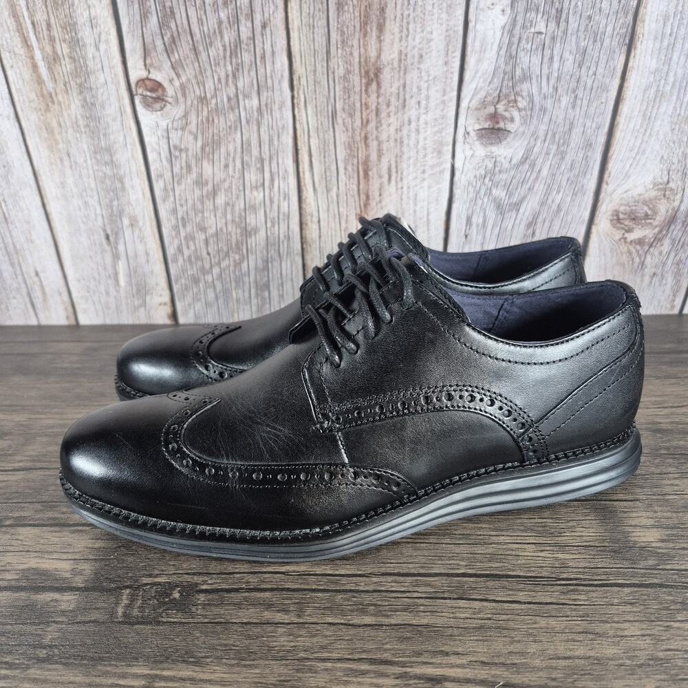 Cole Haan Original Grand Oxfords Mens Size 9 M Black Leather Wingtip Dress Shoe